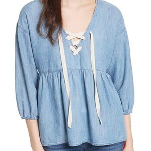 Joie Denim Lace Up Top XS